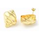 thumbnail image 2 of Pendientes de botón de latón chapado en oro pulido con diseño geométrico minimalista, joyería ligera para mujer, 2 of 2