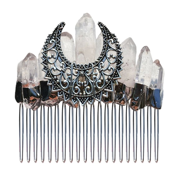 ZUARFY Vintage Tiaras Crown Raw Crystal Hair Hoop Decorative Bridal Prom Headpiece