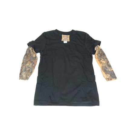Wild Rose Kid Boys Girls Tattoo Sleeve Shirt Grim Reaper Frankenstein Blackwork - Walmart.com