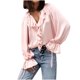 thumbnail image 3 of Sudadera corta,Blusa con volantes y lazo para mujer, cuello en V y mangas acampanadas, tejido suave y transpirable, camisa informal de manga larga para uso diario y en casa, sopatenor, 3 of 9