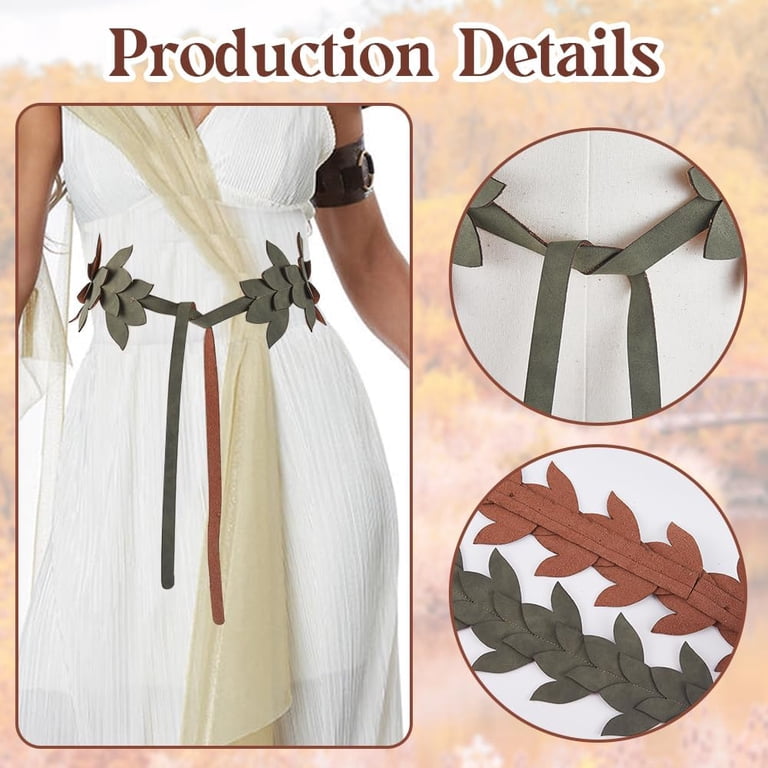 Green Leaf PU Leather Belts Medieval Renaissance Sash Belt Vintage Leaves  Forest Fairy Elf Costume Cosplay Waistband Waist Rope for Party Women  Dresses Accessories - Walmart.com