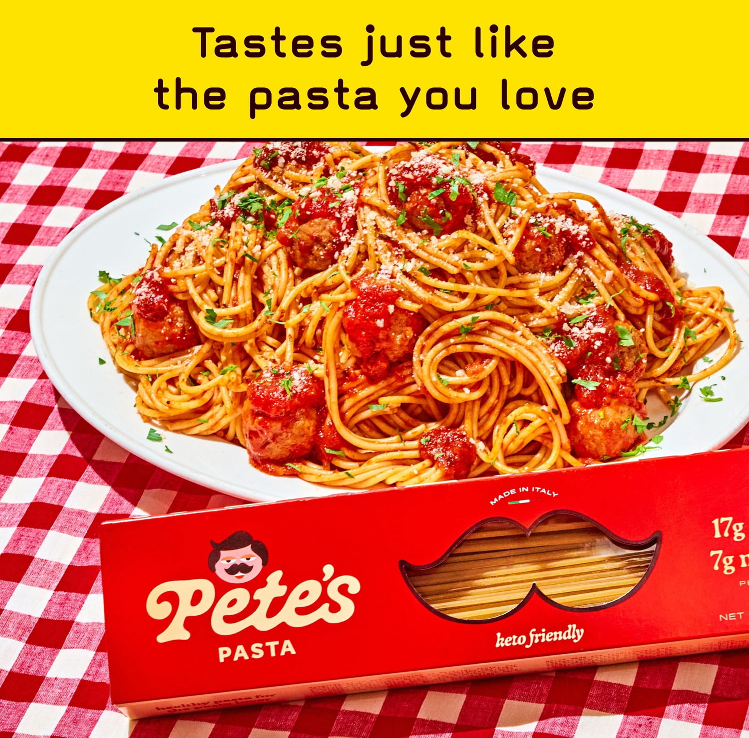 Pete's Pasta Spaghetti - 7g Low Carb, 17g High Protein - Authentic Italian Keto Wheat Pasta - 3 Pack, 8oz.