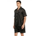 thumbnail image 6 of Keevoom Mens Silk Satin Pajamas Set Casual Short Sleeve Button Down Sleepwear Loungewear, 6 of 6