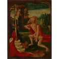 thumbnail image 2 of Netherlandish School 19x24 Black Ornate Framed Double Matted Museum Art Print Titled: The Penitent Saint Jerome (16th Century), 2 of 5