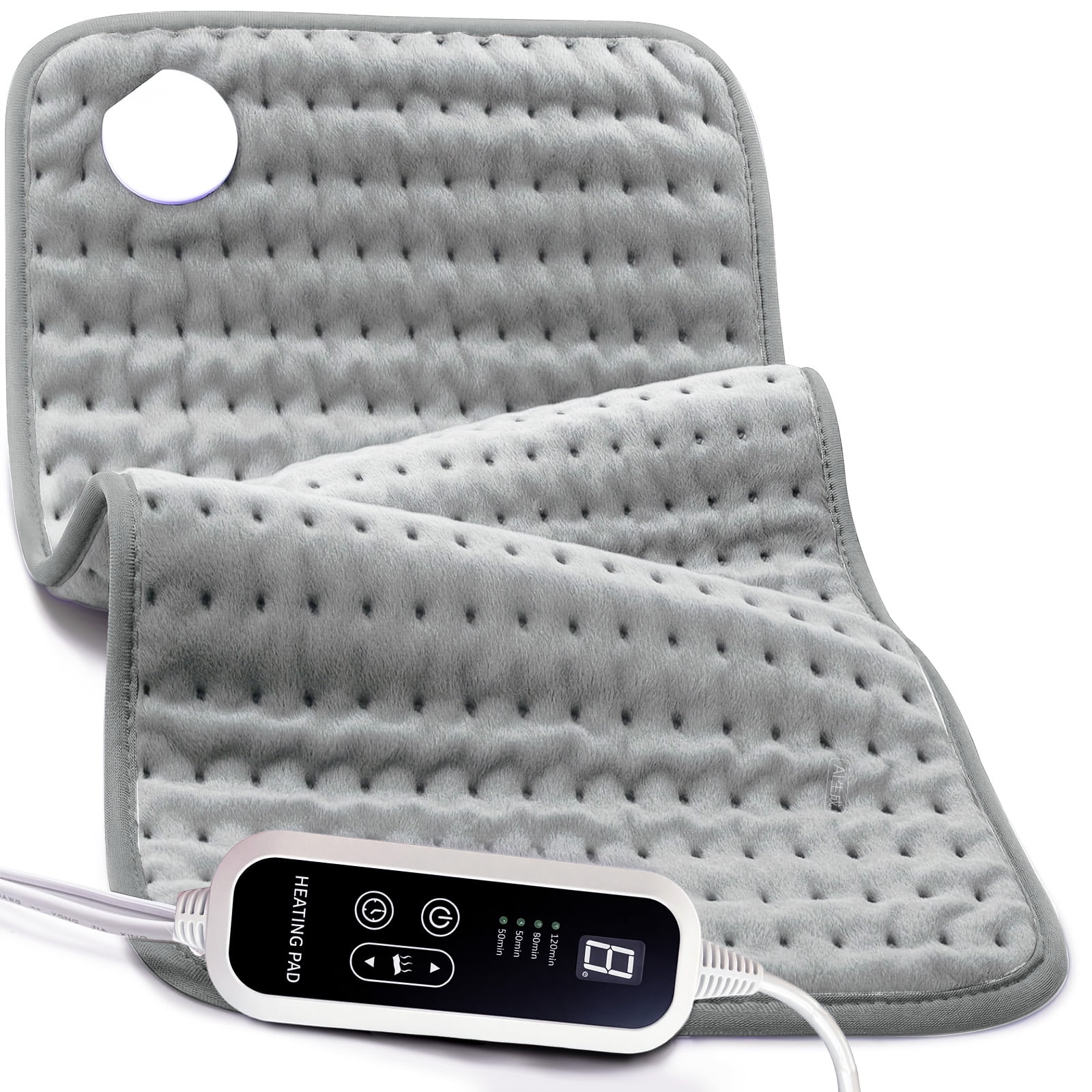 Heating Pad for Back,Neck,Abdomen,Shoulder,Knee,Arms,Legs,Dry/Moist Heat & Auto Shut off, Birthday Gifts for Men and Women, 12" x 24", Gray, 1 Pack