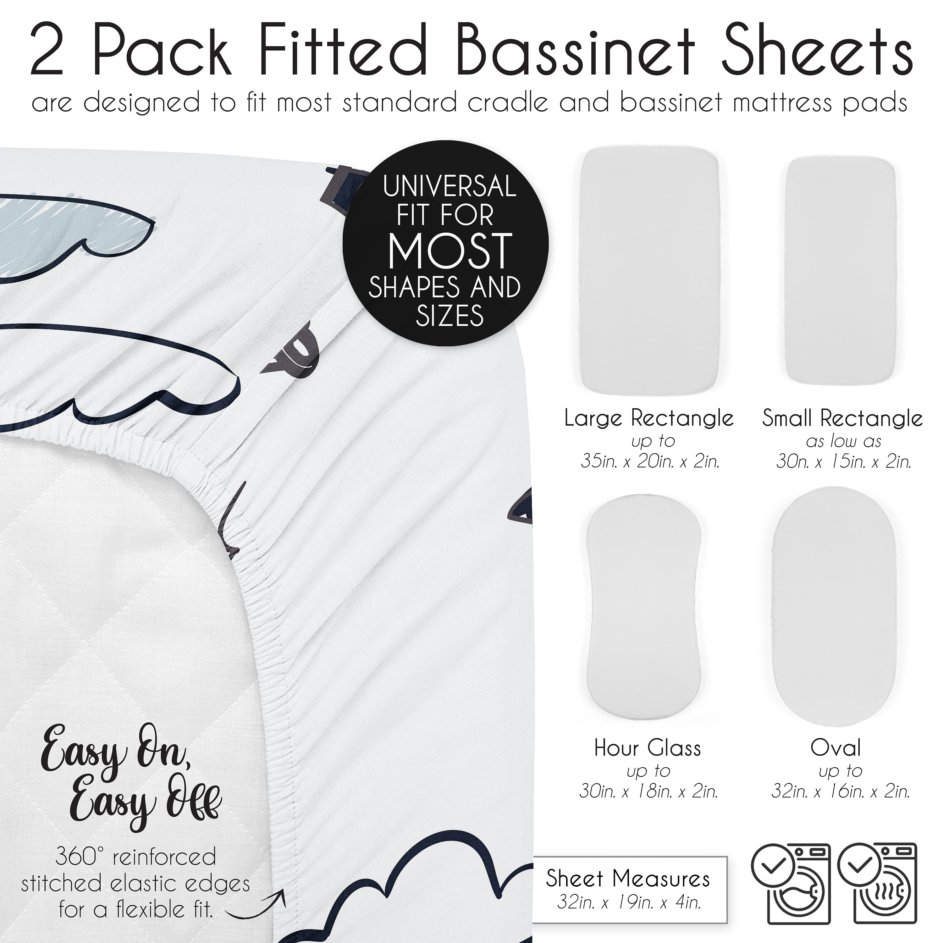 Sweet Jojo Designs Airplane Green and Blue Boy Baby Bassinet Fitted Sheets Set 2 Piece