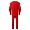 thumbnail image 4 of Conjunto de pijama de manga larga para hombre, blusa de color liso, camisa y pantalones de poliéster, para Navidad, 4 of 5