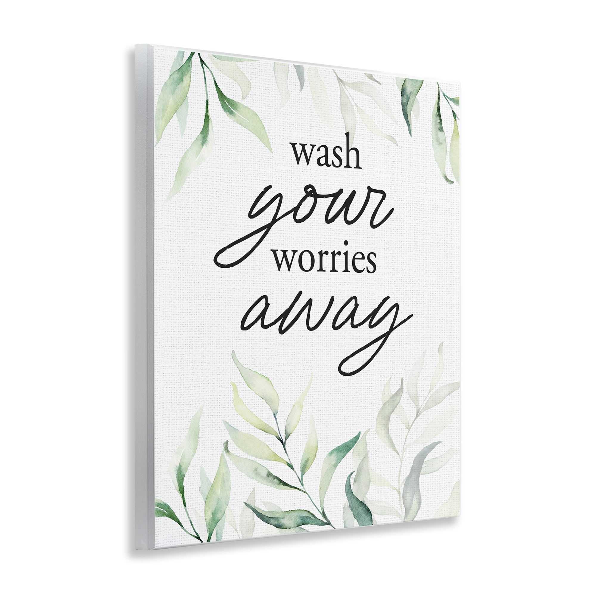 Wash Worries Away Leaves Wall Plaque Art, design by Lettered and Lined