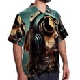 thumbnail image 2 of Retro Dog Men's Casual Poplin Printed Button Down Short Sleeve Summer Beach Shirts - Unisex, 2 of 6