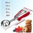 thumbnail image 2 of Cuillère à Biscuits 3 C. à Soupe pour la Cuisson, Cuillère à Crème Glacée, Cuillère à Pâte à Biscuits en Acier Inoxydable, Conception à Poignées en Caoutchouc Rouges, Durable et Sans Effort, pour Crème Glacée, Cuillère à Melon et Cuillère à Melon (20#) L, 2 of 7
