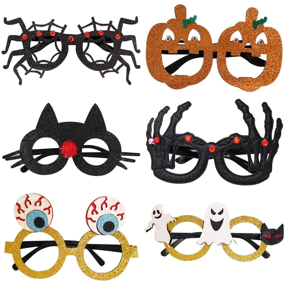 Hallowen Gift for Kids 6 Pieces Halloween Glasses Cosplay Eyeglasses