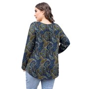 a.Jesdani Womens Plus Size Long Sleeve Tunic Tops Casual Floral Henley Shirts m-4x