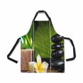 thumbnail image 2 of HATIART Spa Decor Collection Candle Bamboo Flowers and Zen Basalt Stone Adjustable Bib Apron with Pockets Commercial Restaurant and Home Kitchen Adjustable Apron, 2 of 2
