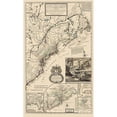 thumbnail image 3 of Moll 10x14 Black Modern Framed Museum Art Print Titled - United States Northeast Coast - Moll 1711, 3 of 5