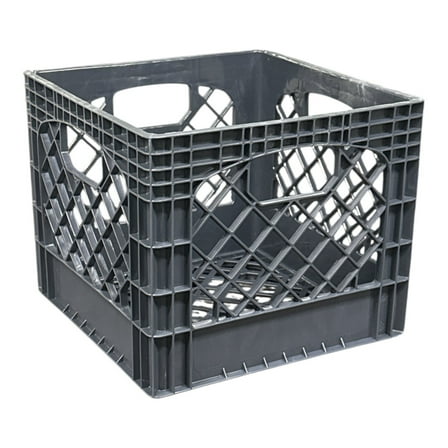 Juggernaut Storage 16QT Heavy-Duty Plastic Square Milk Crate Gray