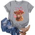 thumbnail image 4 of COMVALUE Womens Highland Cow Shirt Cute Cowgirl Tshirt Cattle Bella Graphic Tees Casual Short Sleeve Summer Tops (Grey, 3XL), 4 of 6