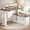 White + Brown, variant on SEDETA 55 Inch L Shaped Electric Standing Desk, Height Adjustable Office Executive Desk with Power Outlets, Fluted Sit Stand Corner Computer Desk with Wood Drawers for Home Office, Oak