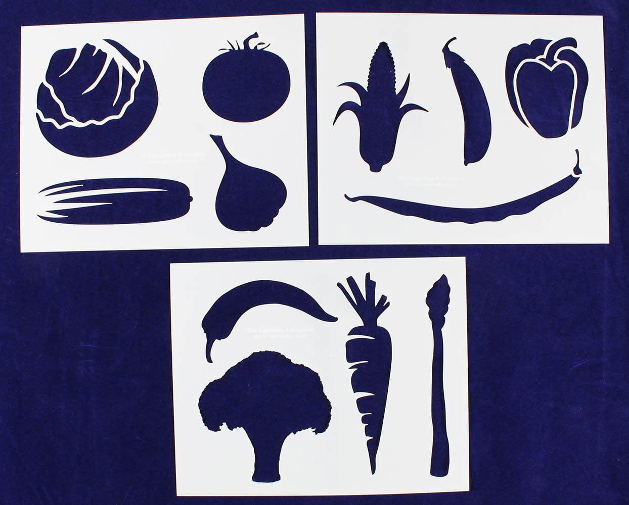Vegetable Stencils 3 Piece Set 14 Mil Mylar
