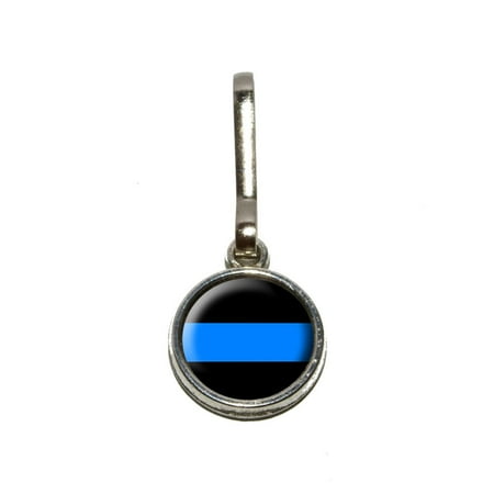 Zipper Pull Craft Charm - Thin Blue Line Charm Zipper Pull