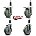 thumbnail image 2 of 5 Inch Gray Poly Swivel 1-3/8 Inch Expanding Stem Caster Set 2 Total Lock Brakes, 2 of 2