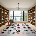thumbnail image 2 of ODIKA 9'x12' Washable Area Rug Modern Geometric Dog Print Contemporary Animal Motif Repeating Border for Dining Room, Basement, Large Office, Non-Slip Chair-Friendly, 2 of 7