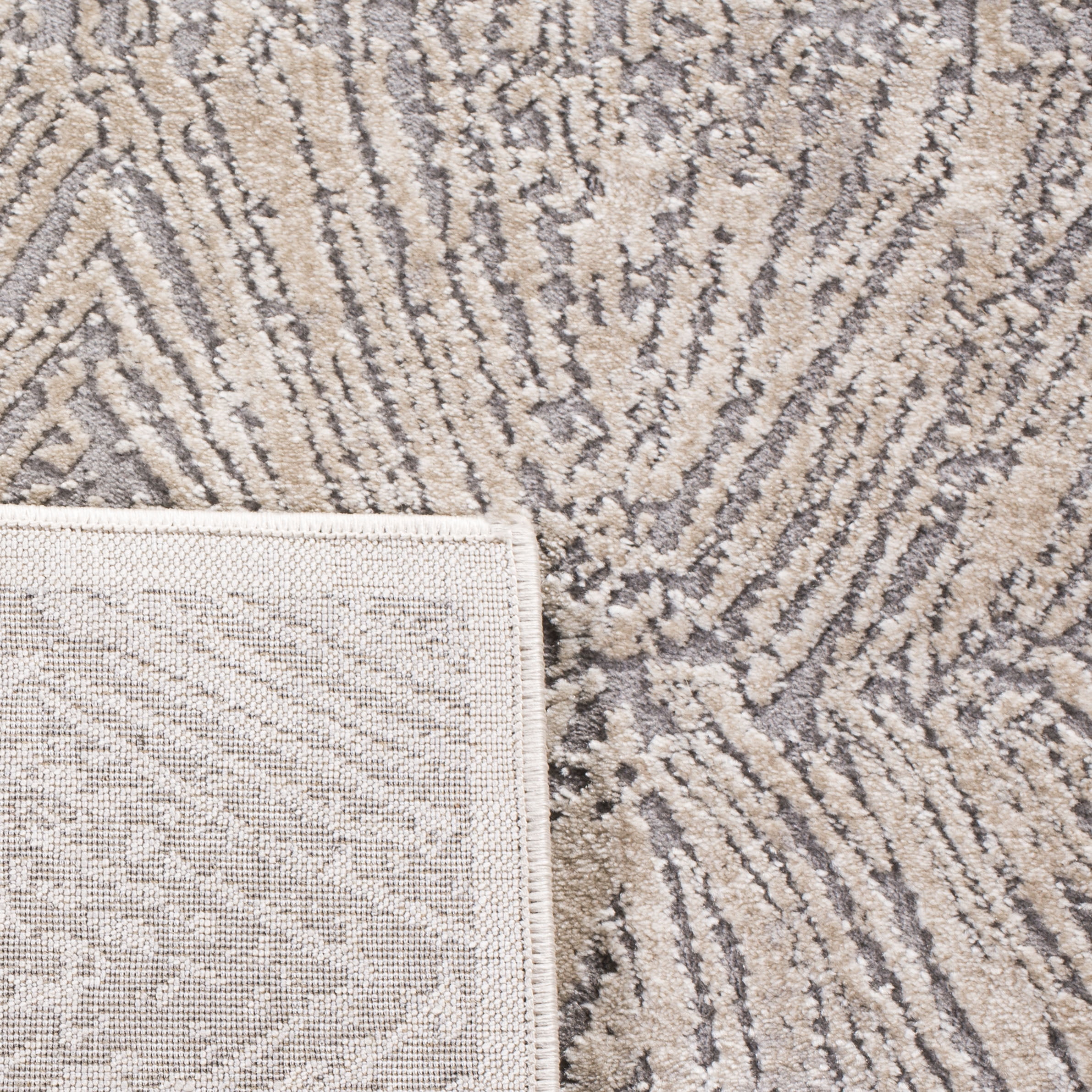 SAFAVIEH Meadow Eanna Abstract Area Rug, Ivory/Grey, 6'7" x 6'7" Round
