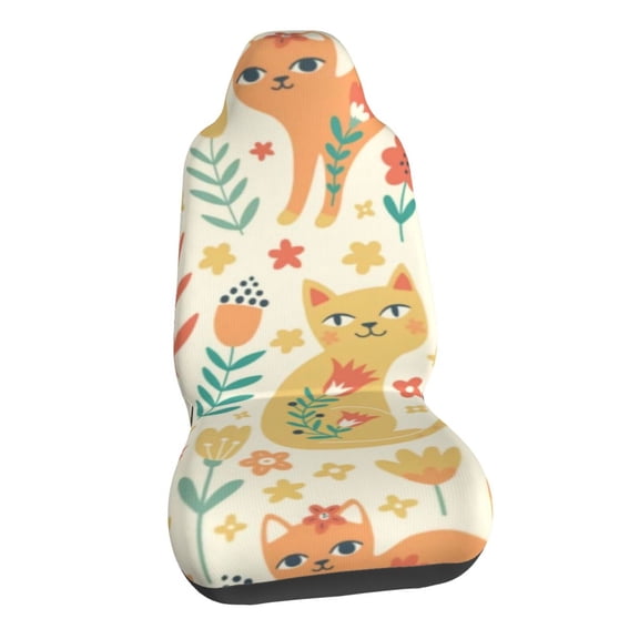 Whimsical Cats Car Seat Covers Stretch Car Seat Protectors Universal Fit
