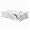 thumbnail image 4 of Ritzy Coffee Table, Modern Plinth, White Gray Faux Stone, 48 Inch, 4 of 5