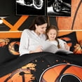 thumbnail image 3 of Homewish Cartoon Monogrammed C Bedding Comforter Set for Kids Boys, Cartoon Basketball Lover Twin Comforter Sets, Black Reversible, 2 Pieces, 3 of 7