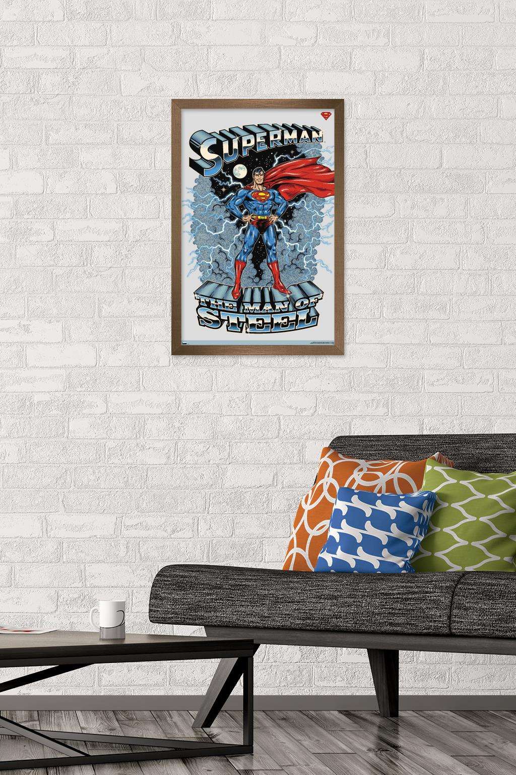 DC Comics Superman - The Man of Steel Wall Poster, 14.725" x 22.375", Framed