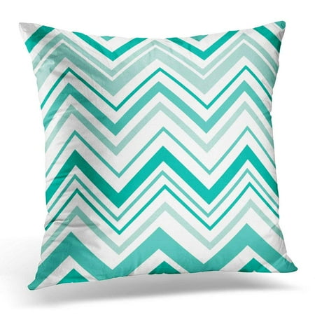 Green Sofa Pillows CMFUN Blue Abstract Chevron Pattern Design with Teal Color Green Celebration Throw Pillow Case Pillow Cover Sofa Home Decor 16x16 Inches ()