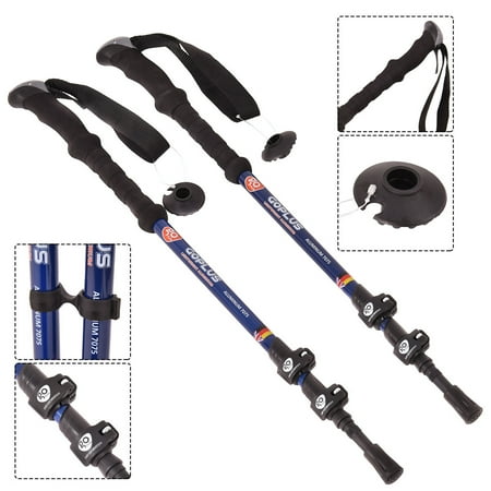 Costway New Pair 2 Trekking Walking Hiking Sticks Poles Adjustable Alpenstock (Best Shoes For Hiking And Walking)