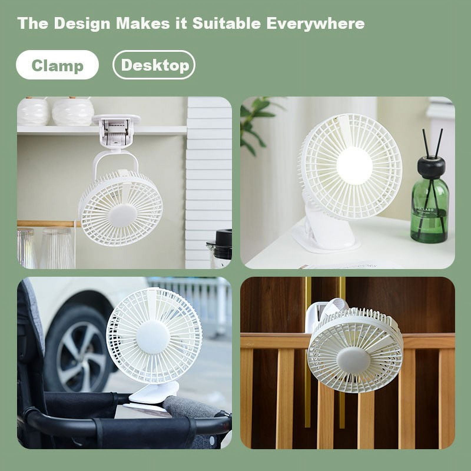 Summer Saving Clearance Small Fans 6-inch Small Fan Rotating Shaking Head Wall-mounted Ceiling Fan Night Light Camping Kitchen Mini Cold Small Table Fan