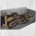 thumbnail image 6 of Wine Soft Flannel Fleece Throw Blanket, Drink Themed Collage on Wooden Backdrop Grapes and Meat Rustic Country Theme, Cozy Plush for Indoor and Outdoor Use, 50" x 70", Brown Black Red, by Ambesonne, 6 of 6