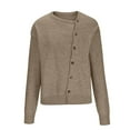 thumbnail image 2 of Fashion Sweater Cardigans for Women Fall Casual Lightweight Irregular Button Up Knit Plain Sweater Jacket Coats (X-Large, Khaki), 2 of 6