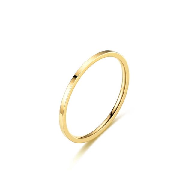 Pisexur Belleza Maquillaje Anillo de acero de titanio fino de 2 mm, versátil y con temperamento, para mujer, sencillo y a la moda, anillo de cola, joyería.para mujeres y hombres