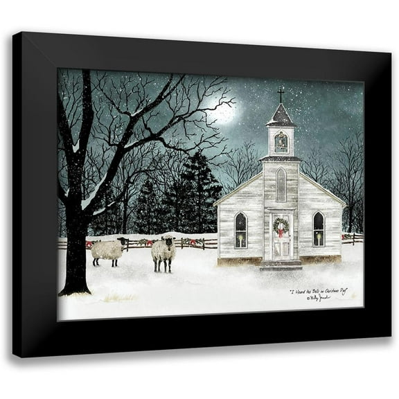 Jacobs, Billy 14x12 Black Modern Framed Museum Art Print Titled - I Heard the Bells on Christmas Day - Darker Sky
