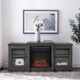 thumbnail image 4 of 60" Classic Tiered Top Fireplace TV Console - Slate Grey, 4 of 6