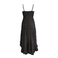 thumbnail image 5 of Iyufng Womens Solid Color Ruffled Spaghetti Straps Dresses Sleeveless Fitted Pleated Casual Dress, 5 of 6