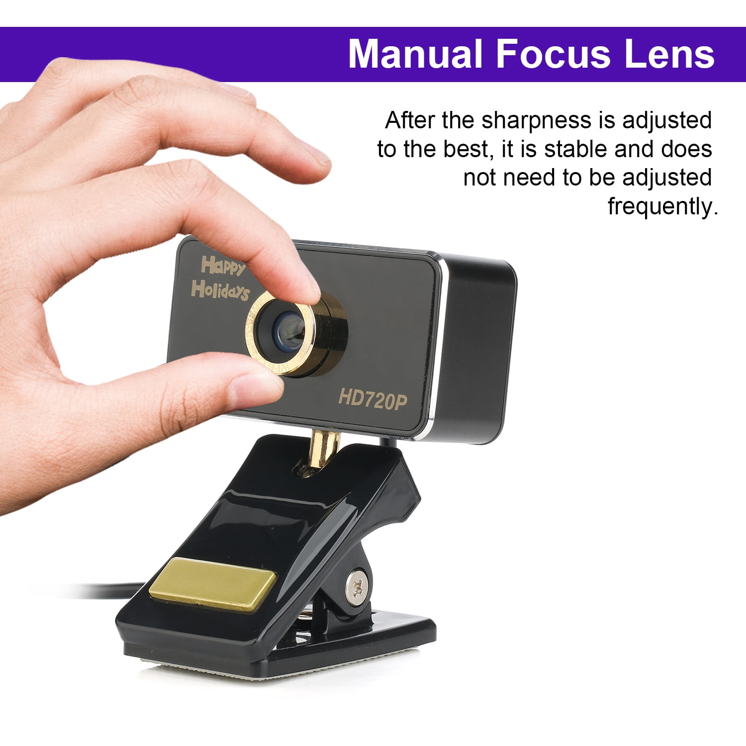 Anivia 720P Manual Focus Webcam - Professional Full HD Streaming Webcam with Digital Microphone - USB Computer Webcam for PC Laptop Desktop Mac Skype YouTube（Ship from USA）