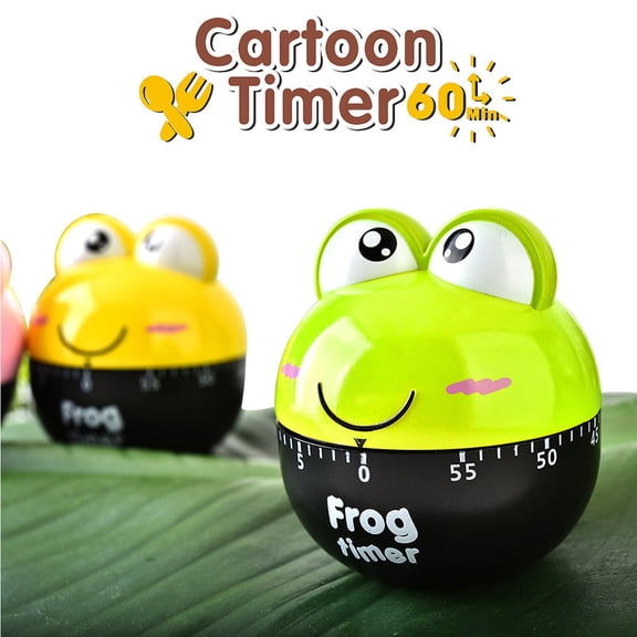 MORESEC under $5 1Pcs Mechanical Kitchen Timer, Cute Frog Kitchen Timer, Mechanical Cooking Timer Gadget, Countdown Manual Timer, Creative Collectible Timer, Baking Cooking Tool