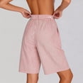 thumbnail image 4 of Cotton Linen Pants Women Palazzo Elastic Waist Plaid Gingham Wide Leg Pants, 4 of 9