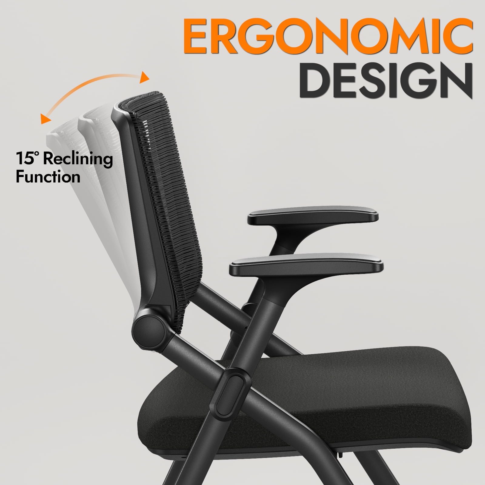 2 Pack Stackable Conference Room Chairs with Wheels and Paddle, Ergonomic Mesh Back and Arms for Meeting, Conference, Reception, Training Room & Home Office Desk Folding Chairs