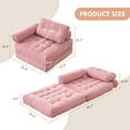 thumbnail image 6 of BIGSYY Convertible Folding Sofa Bed with Armrest and Pillow， Comfy for Living and Bedroom, Suitable for Adults, Pink, 6 of 9