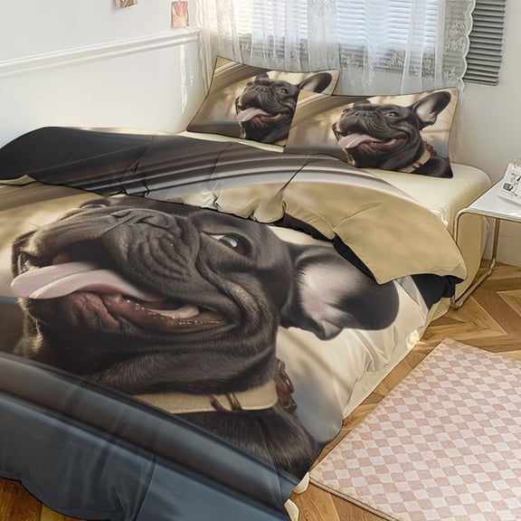 Happy Dog Bedding Set with Zipper Closure for Girls & Boys