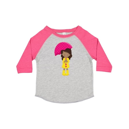 

Inktastic African American Girl Girl in Raincoat Umbrella Gift Toddler Toddler Girl T-Shirt