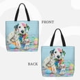 thumbnail image 2 of Hirioo A Funny Little Dalmatian Puppy for Tote Bag for Women, Quilted Shoulder Bag with Zipper, Large Capacity Handbags for Casual, Travel, Work, 2 of 7