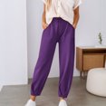 thumbnail image 2 of Pantalones casuales ajustados con puños en los tobillos para mujer - Elásticos, de color liso, con bolsillos funcionales - Primavera/verano, S-XXXL, 2 of 5