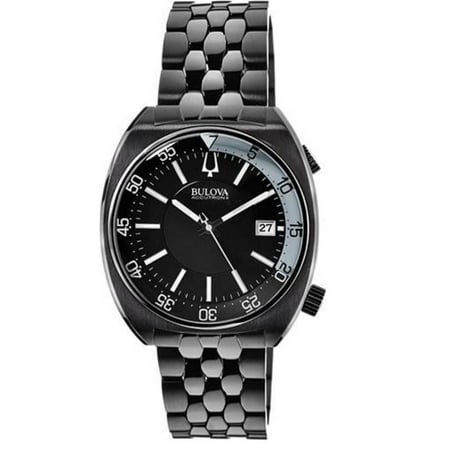 Accutron Black Bracelet - Bulova Accutron II 98B219 Black Dial Black Ion-Plated Stainless Steel Men's Watch