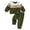 N06-Green, variant on Toddler Boys Long Sleeve Set Boys 2-Piece Simple Design Outfit with Side Stripe and Elastic Waist, Blue 6-12M